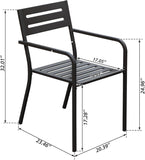 4-Pieces Patio Dining Chairs, Outdoor Heavy Duty Metal Chairs Set of 4, Stackable Garden Chairs with W1859P272679