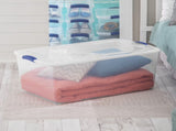 Extra-Large Latching Storage Bin, 105 Quart Clear Plastic Storage Container with Latch Lid, Blue, 4 09463225