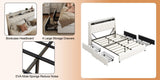 Full Size Frame with Ergonomic Headboard, Full Platform Frame with Outlets & Charger, Full W3107P262750