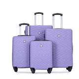 ZNTS luggage 4-piece ABS lightweight suitcase with rotating wheels, 24 inch and 28 inch with TSA lock, W284P149253