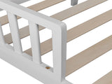 Wooden Baby Toddler Bed Children Bedroom Furniture with Safety Guardrails White 73507960