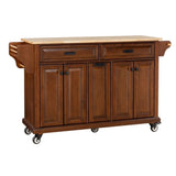 Natural Wood Top Kitchen Island with Storage 20060004