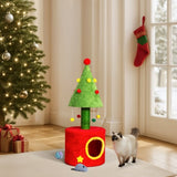 30in Cat Scratching Post with Cat House for Indoor Kitten, Small Cat Tree Tower with Sisal Post and 74062233