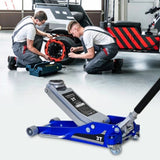 ZNTS 3T Aluminum Iron Horizontal Jack/Hydraulic Trolley Service/Floor Jack with Extra Saddle W1102P154126