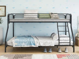 Heavy Duty Twin-Over-Full Metal Bunk Bed, Easy Assembly with Enhanced Upper-Level Guardrail, Black 87935632