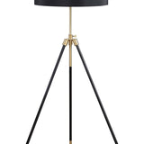 ZNTS Black and Gold Tripod Drum Shade Floor Lamp B062P153722