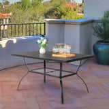 ZNTS 60*38*28.5in Iron With Umbrella Hole Patio Bar Table Black 15801327