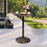 ZNTS Outdoor Bistro Pub Table, Round Patio Bar Height Cocktail Table, Antique Bronze 07814241