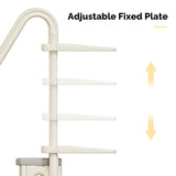 3-Step Pool Ladder, Heavy-Duty Safety Step Pool Stairs with Handrails for Above Ground Pools, White 34340133
