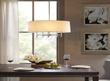 5-Light White Drum Shade Chandelier B03599267