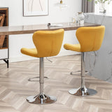 Ellston Upholstered Adjustable Swivel Barstools in Yellow, Set of 2 T2574P165087