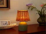 12" Green Rattan Rechargeable LED Lamp 17673309