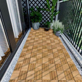 30 PCS Interlocking Deck Tiles Checker Pattern, 12" x 12" Square Yellow Acacia Hardwood Outdoor W2391P160548