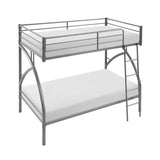 Gray Metal Frame Twin/Twin Bunk Bed, Youth Bed, Youth Bedroom Furniture, Easy Assembly B011P248592