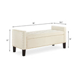 ZNTS Upholstered Tufted Button Storage Bench with nails trim,Entryway Living Room Soft Padded Seat with 65313741