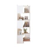 ZNTS FCH 5-layer L-shaped corner display rack particle board 60*60*165cm white 73137996