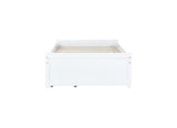 Twin Size Bed with 2 Drawers, Solid Rubber Wood Bed,White W504P313037