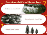 3Pack PreLit Snow Flocked Pencil Christmas Tree Set, 3FT/ 4FT/ 5FT Slim Artificial Xmas Trees with N710P523031F