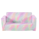 KS-Series All-Sponge Kids Double Foldable Sofa Bed Spray-Print Slant Peach Fabric 44768340