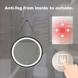 24inch Bathroom Led Classy Vanity Mirror with focused backplane,Black aluminum alloy frame,High W1992P211230
