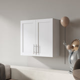 Stackable Wall Mounted Storage Cabinet, 11.81 "D x 31.50"W x 29.92 "H, White W33167277