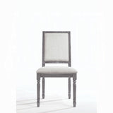 Classic Gray Finish Side Chairs Set of 2, Upholstered Seat and Back Wooden Dining Furniture B2741P331894