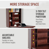 Wall Mount Desk Cabinet-Mahogany 92226147