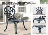 3 PCS Outdoor Set, All-Weather Cast Aluminum Tulip Table and Chairs Set of 2, Patio 50860135