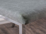 Set of 2 Acrylic and Leatherette Padded Dining Chairs in Chrome Finish B016P156801
