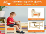 Children's Wooden Table And Chair Set With Two Storage Bags 45081745