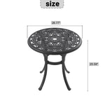 26.77-inch Cast Aluminum Patio Dining Table With Black Frame and Umbrella Hole W1710P220606