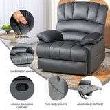 ZNTS Large Manual Recliner Chair in Fabric for Living Room, Grey W1803P191938