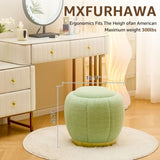 Storage Ottoman, Modern Round Floral Footrest with Soft Padded Seat, Teddy Velvet Footstool, Accent 38992663