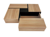 Unique Design Coffee Table 4 Hidden Storage Compartments, Square Cocktail Table WF305182AAD