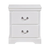1pc Classic Traditional 2 Drawers Nightstand White Finish Bedroom Furniture Wooden Bedside Table B011P286897