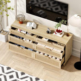 59" Rattan Dresser with Drawers, 6 Drawer Dresser for Bedroom, Clothes Storage Cabinet for Bedroom, W757P209511