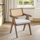 Wooden Frame Upholstered Dining Chairs Set of 2,Mid Century Kitchen Chairs for Living W2582P197649