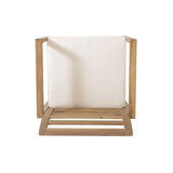 Outdoor Acacia Wood Club Chairs, 2-Pcs Set, Natural Stained / White, 25.5"D x 24.5"W x 33.0"H 56836.00