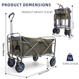 ZNTS Outdoor Garden Multipurpose Micro Collapsible Beach Trolley Cart Camping Folding Wagon W321P206550