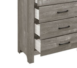 Rustic Design Gray Finish 1pc Chest with Storage Drawers Black Metal Hardware Bedroom Furniture B01146553