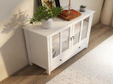 Buffet storage cabinet with double glass doors and unique bell handle 08103750