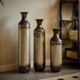 Floor metal vase modern style decoration droplet shaped white metal vase 3-piece set gorgeous W2796P290476