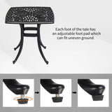 Outdoorr Cast Aluminum Square Table, End Table Side Table for Paio Backyard Pool, Cast Aluminum 77435068
