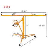 ZNTS 16FT Drywall Lifter Panel Hoist Jack Rolling Caster Construction Lockable 150lbs 79940830