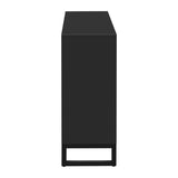U-Style Storage Cabinet Sideboard Wooden Cabinet with Stunning Water Wave Door Design, Rubberwood N711P205934B