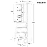 ZNTS Storage Cabinet with 2 Doors and 4 Drawers for Bathroom, Office, Adjustable Shelf, MDF Board with 85954372