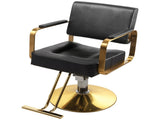 Black & Gold Salon Barber Chair for Hair Stylist with Hydraulic Pump & Thicken Cushion Beauty T6686P605588