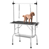 ZNTS 36" Professional Dog Pet Grooming Table Adjustable Heavy Duty Portable w/Arm & Noose & Mesh Tray 15058957