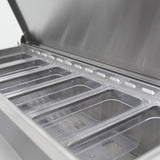 Orikool 44 IN Commercial Pizza Prep Table with a Built-in Refrigerator 11 Cu.Ft, Butcher Block W2095126125