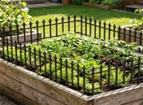 Black Foldable Garden Border Fence, 10 Pack No Dig Animal Barrier, Decorative Metal Fencing for Lawn 55822168